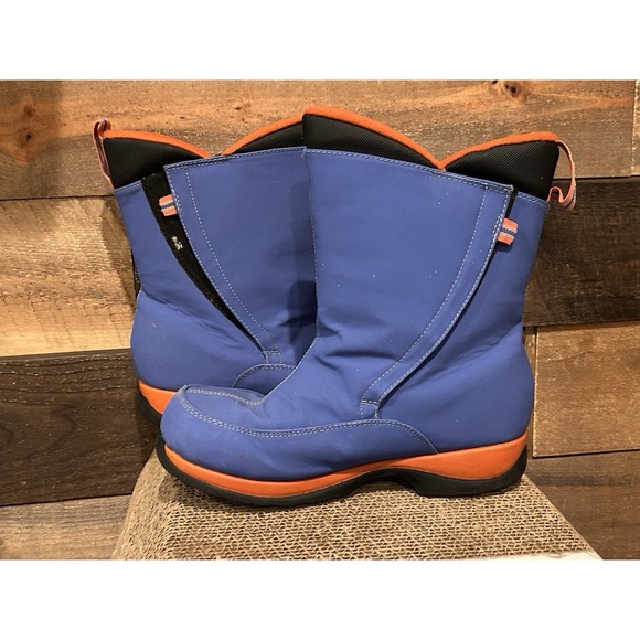 Lands End Boots Womens 7 Blue Waterproof Weather Snow Rain Mid Calf Insulated - Picture 2 of 6